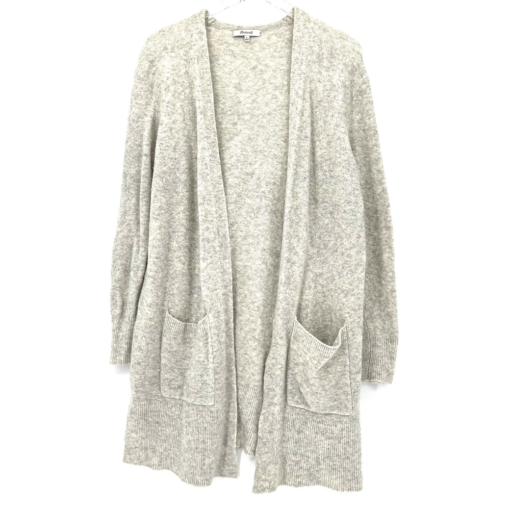 Madewell Kent Cardigan Wool & Alpaca‎ Size S Coziest Yarn Longline Sweater Gray